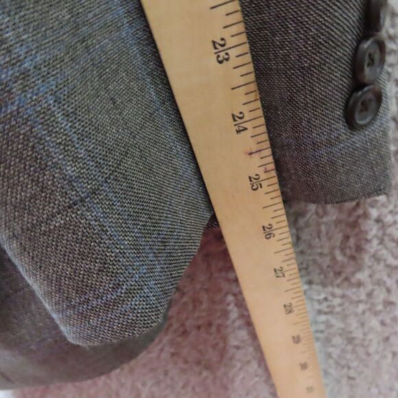 Lauren Ralph Lauren Sport Coat Mens 46R Gray Blue Plaid Wool Silk Executive Fit - Picture 10 of 12